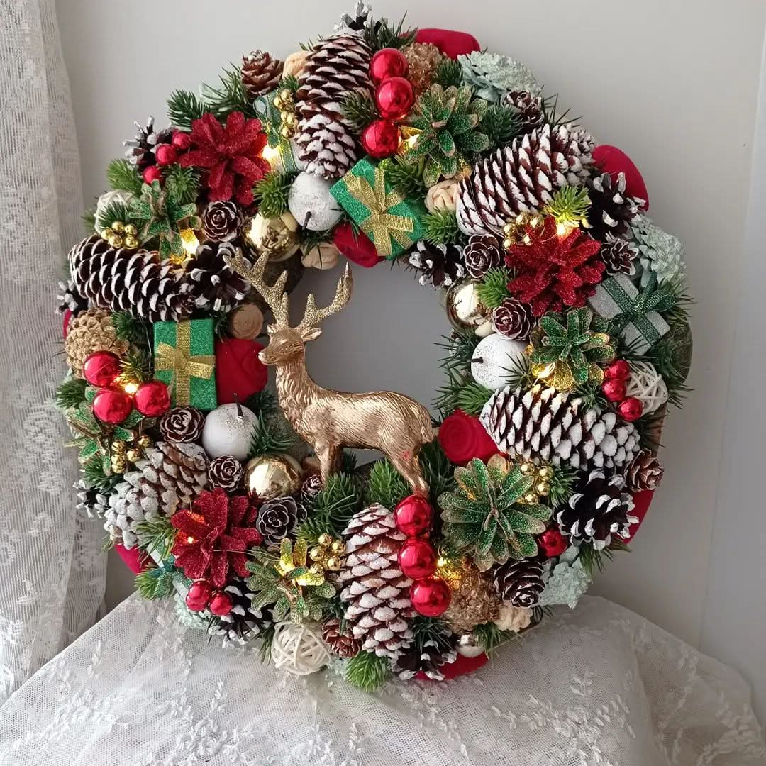 Guirlanda Decoração Natalina Luxo com Led 55CM DVT35