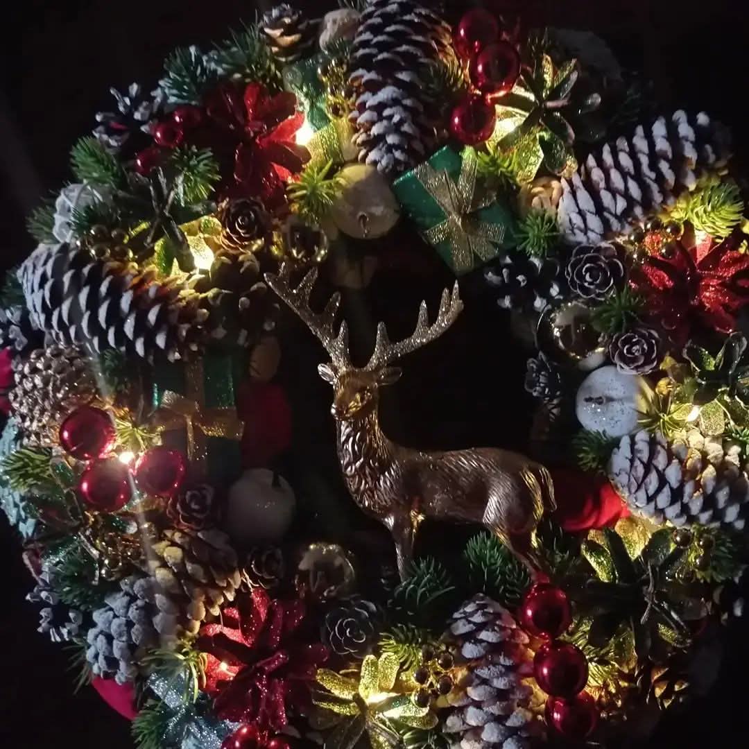 Guirlanda Decoração Natalina Luxo com Led 55CM DVT35