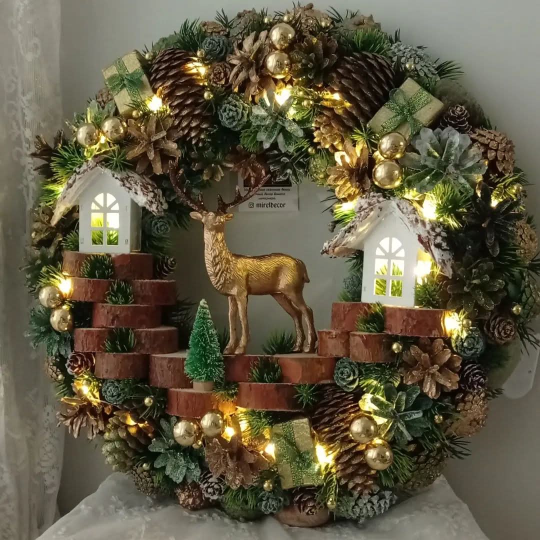 Guirlanda Decoração Natalina Luxo com Led 55CM DVT34