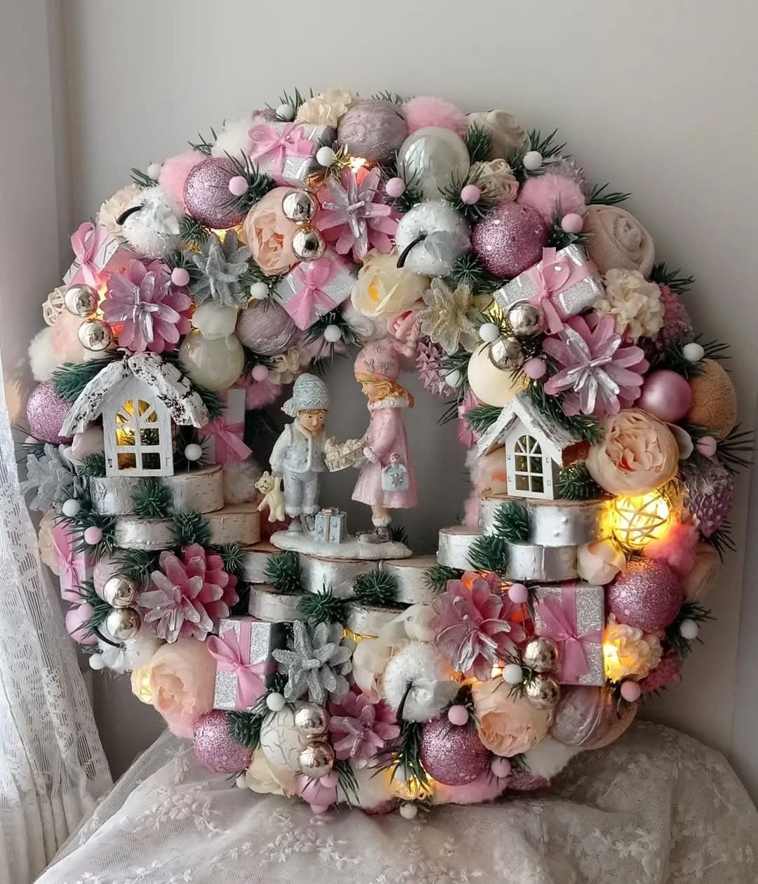 Guirlanda Decoração Natalina Luxo com Led 55CM DVT29